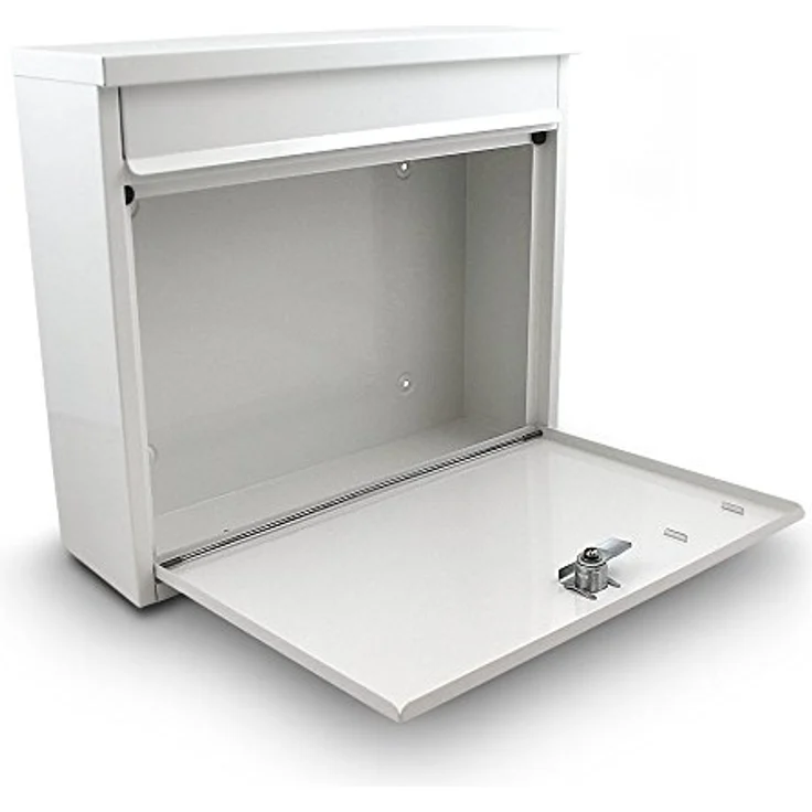MS-Point Briefkasten Postkasten Mailbox Letterbox Wandbriefkasten, modernes Design, Farbe Weiß, inklusive Befestigungsmaterial – Bild 2