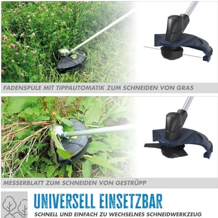 Güde Akku-Hochentaster Akku-Freischneider »FS 18-401-30«, (Schnittbreite 255/300mm), Inkl. Akku 4 Ah und Ladegerät, 3-Zahn Messer, Doppelfadenkopf – Bild 7