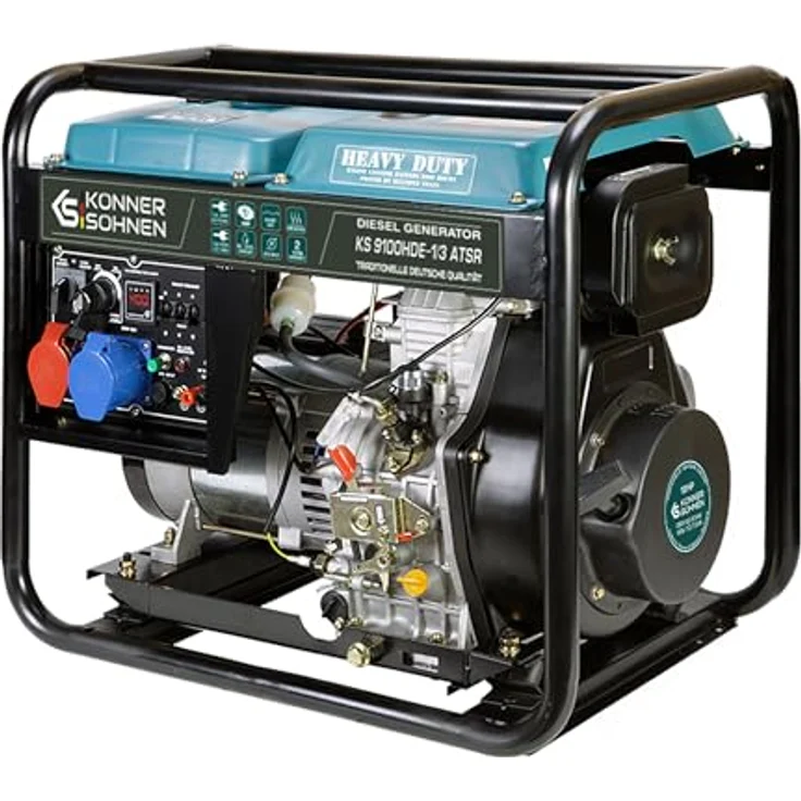 Könner & Söhnen KS9100HDE-1/3 ATSR Diesel-Stromgenerator, 6.5 kW Notstromaggregat mit VTS-Technologie und 15 L Tank – Bild 1