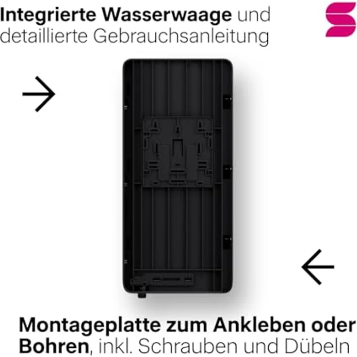 Satino HYGINITY Papierhandtuchspender für V-Falz & C-Falz, Handtuchspender für PT3 & H3 mit Füllstandsanzeige, Made in Germany, schwarz – Bild 5