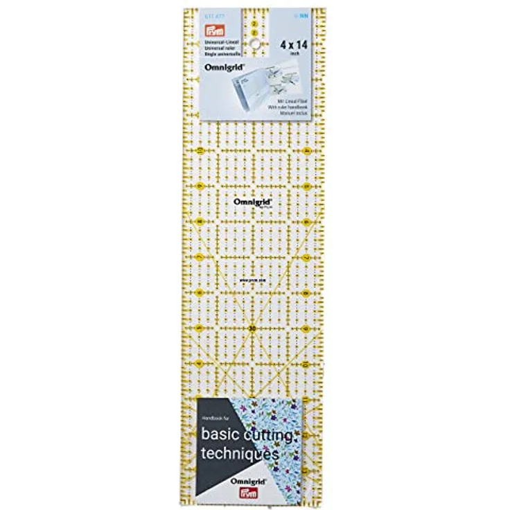 Prym 611477 Universal 4 x 14 inch Omnigrid Lineal, Kunststoff, transparent