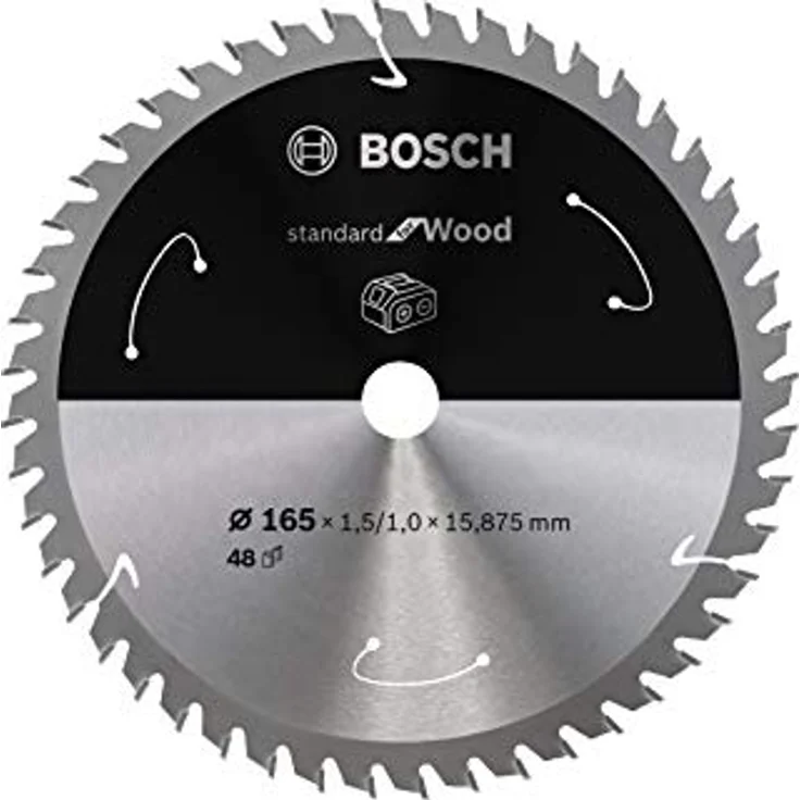Bosch Professional Kreissägeblatt Standard for Wood (Holz, 165 x 15,875 x 1,5 mm, 48 Zähne, Zubehör Akku Kreissäge) – Bild 2