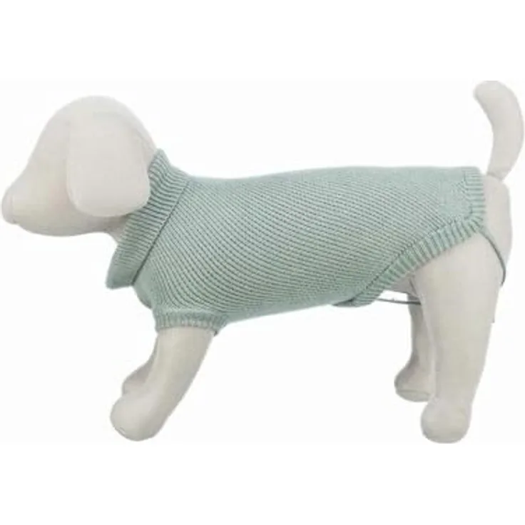 Trixie Citystyle Hundepullover Berlin Salie, warmer Pullover für Hunde mit Kragen und Beinschlaufen, XL, aus Baumwolle-Wolle-Polyamid-Mischung, waschbar bei 30°C
