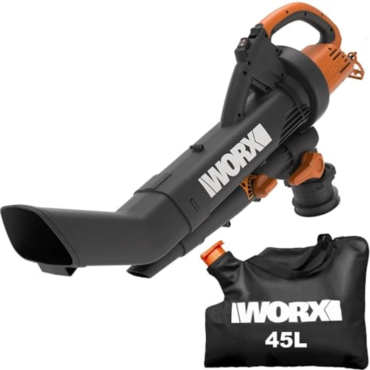 WORX WG505E Laubbläser und Laubsauger mit Mulcher 3000 W- Laubsauger 3-in-1 Gerät inkl. Fangsack Häckselfunktion 3000 Watt – Bild 2