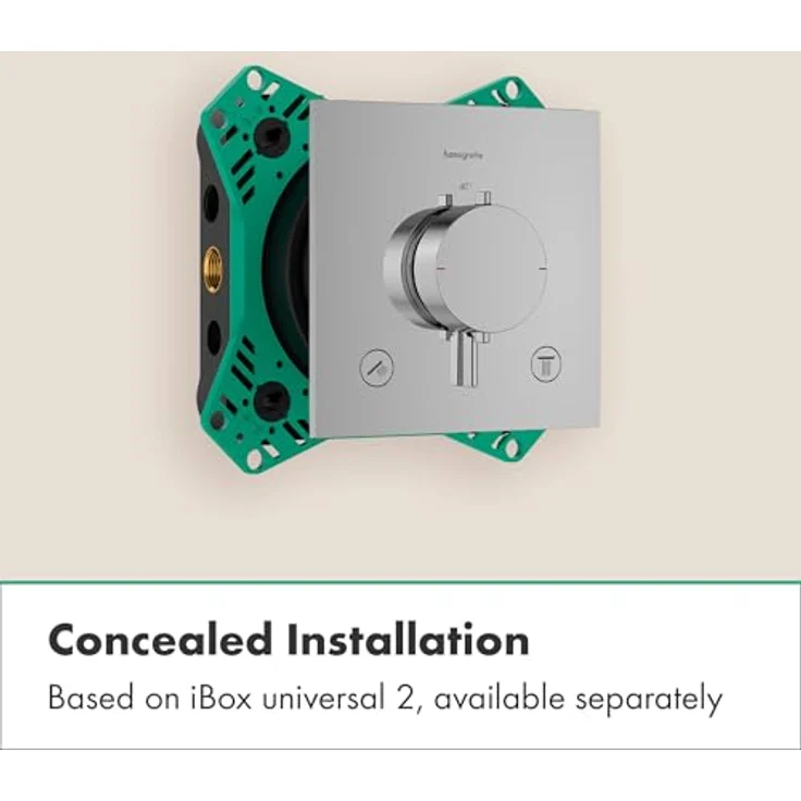 hansgrohe Ecostat Comfort E, Einbau-Thermostatbatterie für Duschen, matt Schwarz, für 2 Verbraucher mit SafetyStop-Funktion – Bild 4
