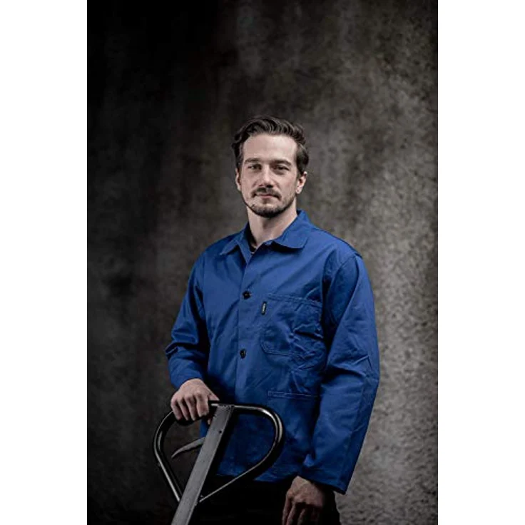 Uvex Safety Arbeitsjacke uvex eco, kornblau, Öko-Tex Standard 100, 100% Baumwolle, praktische Taschenanordnung, lange Schnittform, bei 60°C waschbar – Bild 4