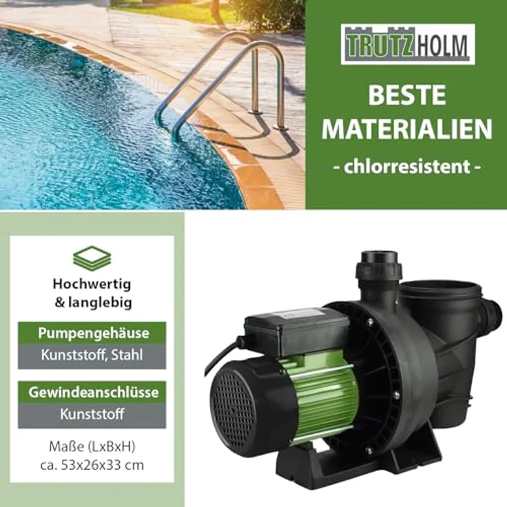 Baumarktplus TRUTZHOLM Schwimmbadpumpe Poolpumpe Swimmingpool 800W 15m³l-h – Bild 4