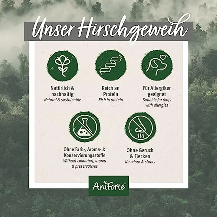 AniForte Hirschgeweih für Hunde S Kauspielzeug aus 100% Geweih – Kauknochen zur Beschäftigung & Zahnpflege, robust & langlebig, Kauwurzel, Kauholz Zahnhygiene, Abwurfprodukt vom Hirsch – Bild 4
