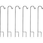 Hatem 6 x Schäferhaken, rostbeständig, Gartenstecker für den Außenbereich, Metall, Pflanzenständer, Kleiderstange, 120 x 10 x 1 cm