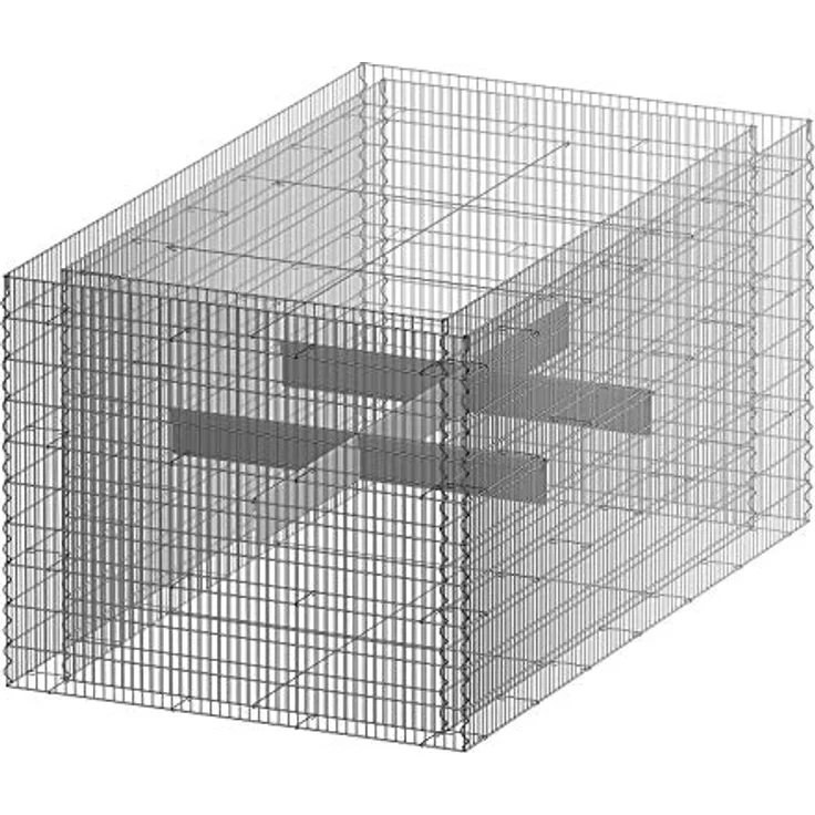 bellissa Gabionen-Hochbeet Premium 4-Eck - 95593 - Steinkorb-Pflanzkübel rechteckig - Bausatz inkl. Trennfolie - 200 x 120 x 100 cm Outdoor