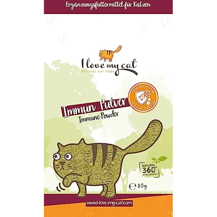 I Love My Cat Nahrungsergänzungsmittel für Katzen mit Sorgfältig Abgestimmte Zusammensetzung Von Tierärzten Entwickelte Rezeptur Ohne Künstliche Zusatzstoffe Immun Pulver 80g – Bild 2