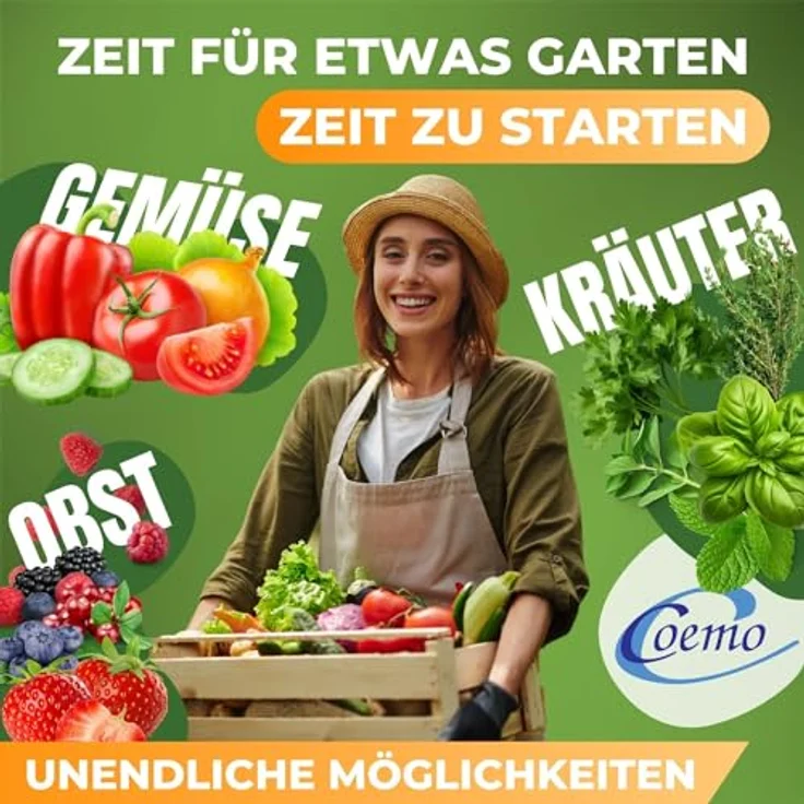 Coemo Hochbeet Kräuterbeet mit Pflanzfolie 90 x 40 x 90 – Bild 6