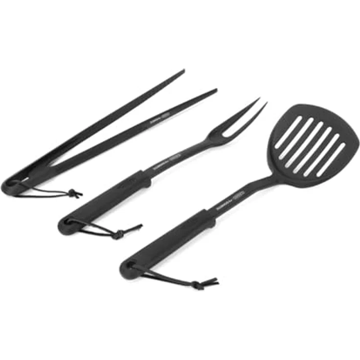 Cadac BBQ Set of 3, hitzebeständiges Kunststoff-Grillzubehör mit Zangen, Spatel und Gabel, spülmaschinenfest – Bild 2