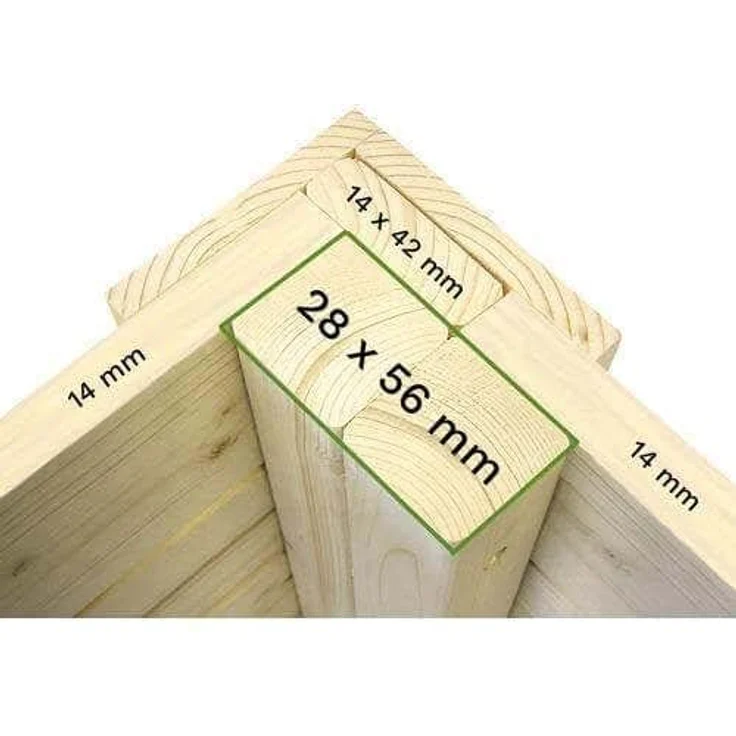 Alpholz Gerätehaus Mollie aus Fichten-Holz | Gartenhaus mit 14mm Wandstärke | Holzhaus inklusive Montagematerial | Geräteschuppen Größe: 191 x 139 cm | Pultdach – Bild 2