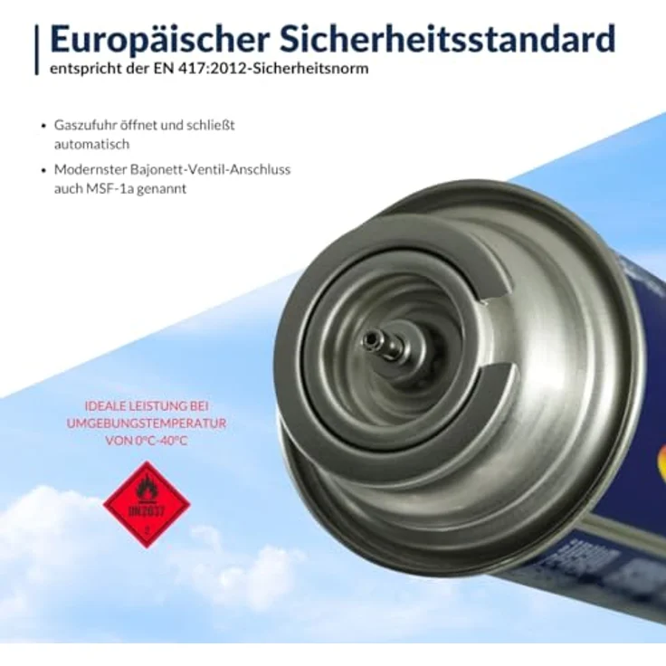 Gas Bullet ® Gaskartusche 227g mit Bajonett-Ventil (MSF-1a) | Butan | Ideal für Camping und Outdoorküchen | Sichere Anwendung und langlebige Leistung – Bild 4