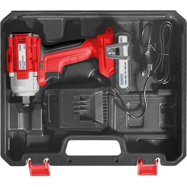 Kunzer 7ASS02 Akku-Schlagschrauber 1/2 Zoll Antrieb, Lithium-Akku 18 V, 450 Nm, 3.300 bpm, 4 tlg mit Koffer – Bild 2