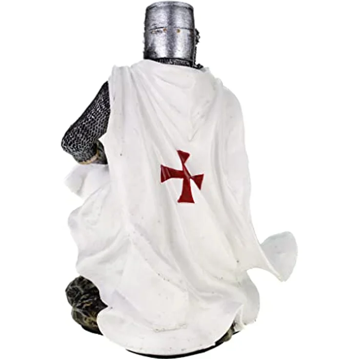Tempelritter knieend 17 cm Figur Templer Ritter Templerkreuz Deko Skulptur – Bild 6