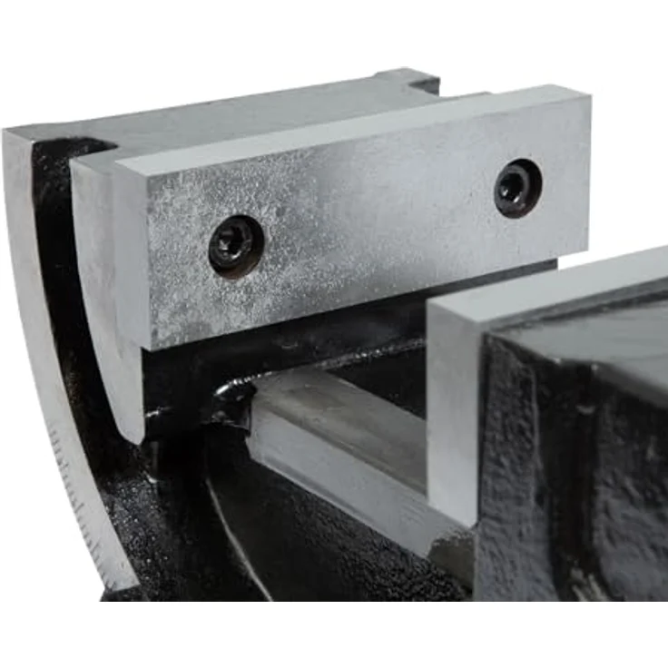 EBERTH Maschinenschraubstock drehbar und kippbar aus Stahlguss, Max. Spannbreite 80mm, Backenbreite 100mm, Bohrmaschinenschraubstock, 0°- 90° kippbar, 360° drehbar – Bild 4