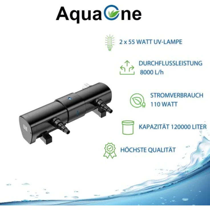 AquaOne Kammerfilter Set mit Teichpumpe und Wasserklärer I Filteranlage CBF-550 B für einen Teich bis 90.000 Liter I Komplettset mit UVC Klärer 110W Eco Pumpe 70 Watt Skimmer Teichschlauch Nr.81 – Bild 4