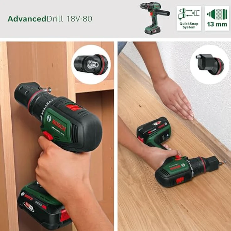Bosch Home & Garden Akku-Bohrschrauber Bosch Home and Garden AdvancedDrill 18V-80 QuickSnap mit 2x Akku 18V/2,5 Ah, 18.0 V, blau – Bild 5