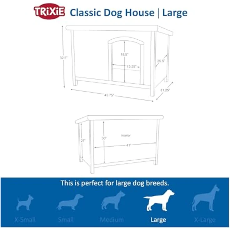 natura Hundehütte Classic mit Flachdach L:116 82 79cm grau – Bild 3