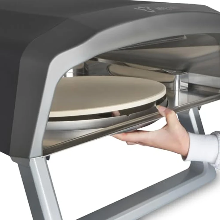 BBQ-Toro Gas Pizzaofen mit Drehfunktion | Mobiler Pizza Ofen mit Pizzastein | 8,5 kW | Gasofen, Gasgrill Camping | Pizzaofen 360° Drehbar (rund) – Bild 5