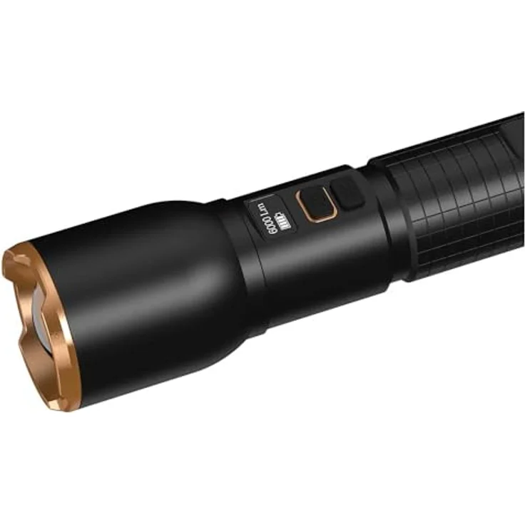 Duracell DF6000R, Taschenlampe schwarz mit 750 Lumen, 230 m Reichweite, IP54, USB-C Aufladung – Bild 4