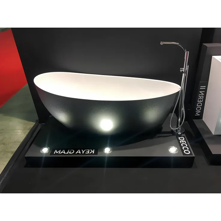 Xlmoebel Freistehende Badewanne, modernes Design in Schwarz-Weiß, für Entspannung und Dusche, Acryl, hergestellt in Europa
