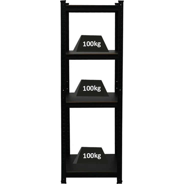 PROREGAL® Schwerlastregal All Black Series Schwerlastregal Ragnar 150x45x45cm Matt Schwarz - Lagerregal mit hoher Belastbarkeit von bis zu 100 kg pro Ebene – Bild 1
