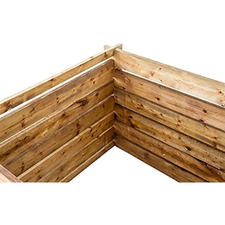 Komposter aus FSC-zertifiziertem Holz, Gartenkomposter braun imprägniert, 100 x 100 x 65 cm, Stecksystem, einfache Montage – Bild 5