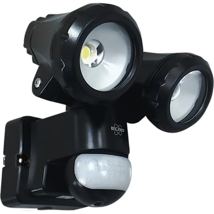 ELRO LF80 Duo-LED-Außenleuchte mit Bewegungssensor – 2 x 10 W – 1200 LM – IP54 Wasserdicht - Schwarz - Preisvergleich