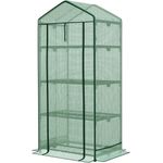 Floordirekt Gewächshaus Bloom Witterungsbeständiges mit robustem Stahlrahmen 4 Ablageebenen, vielseitig und kompakt, grün