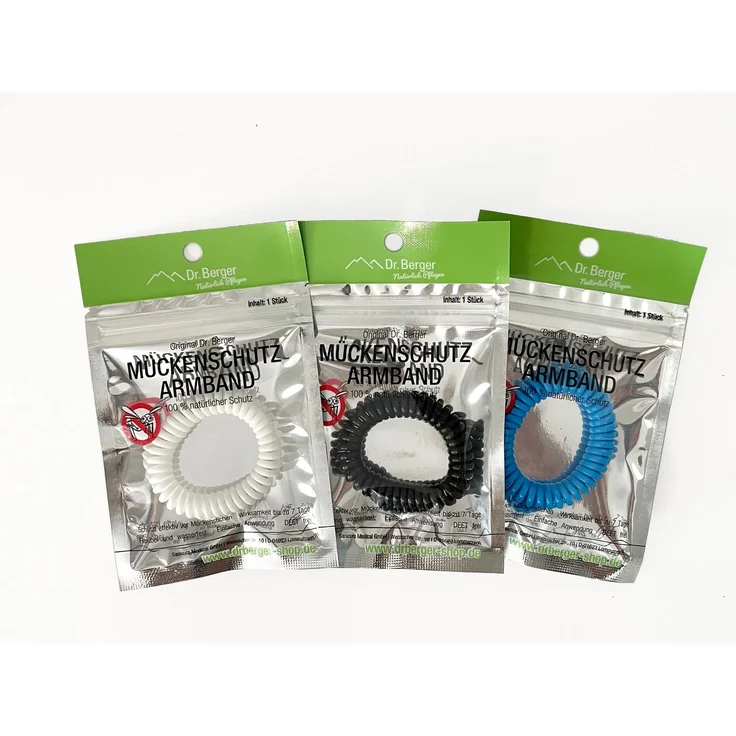 Dr. Berger Original Mückenarmband, Anti-Mückenarmband mit 15% Zitronella-Öl, 5er Pack, elastisch und wasserfest