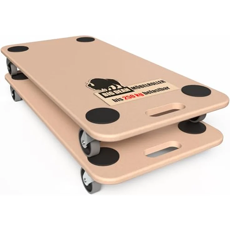 2x Möbelroller Transportroller 250kg Rollbrett MDF Möbel Hund Roller – Bild 2