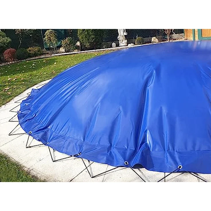 Aufblasbare achtform Poolabdeckung Poolplane aus LKW Plane 680 g/m² (1360g/m²) (4,70m x 3,00m, Blau RAL5002) – Bild 3