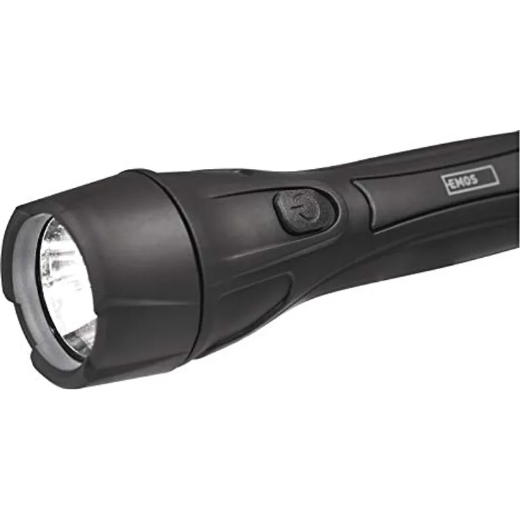 EMOS P3210 ultraleichte LED-Taschenlampe mit Handschlaufe, stoßfeste Handlampe mit Helligkeit 55lm, Leuchtweite 125m, Laufzeit 16 St, Kunststoff, batteriebetrieben