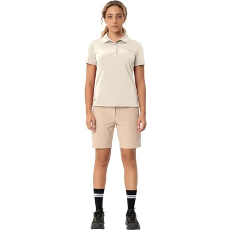 Vaude Essential Polo Shirt, Damen, Beige, Leichtes, atmungsaktives Material, geruchshemmend, Regular Fit – Bild 7