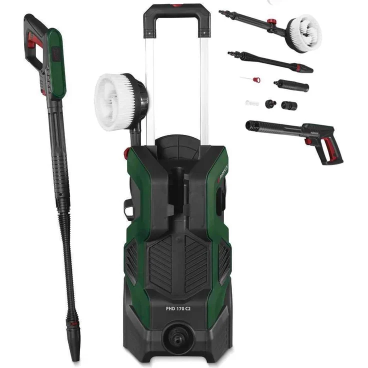 PARKSIDE Hochdruckreiniger PHD 170, 2400 Watt, max. 500 l/h, mit Zubehör und ergonomischem Pistolengriff, Grün