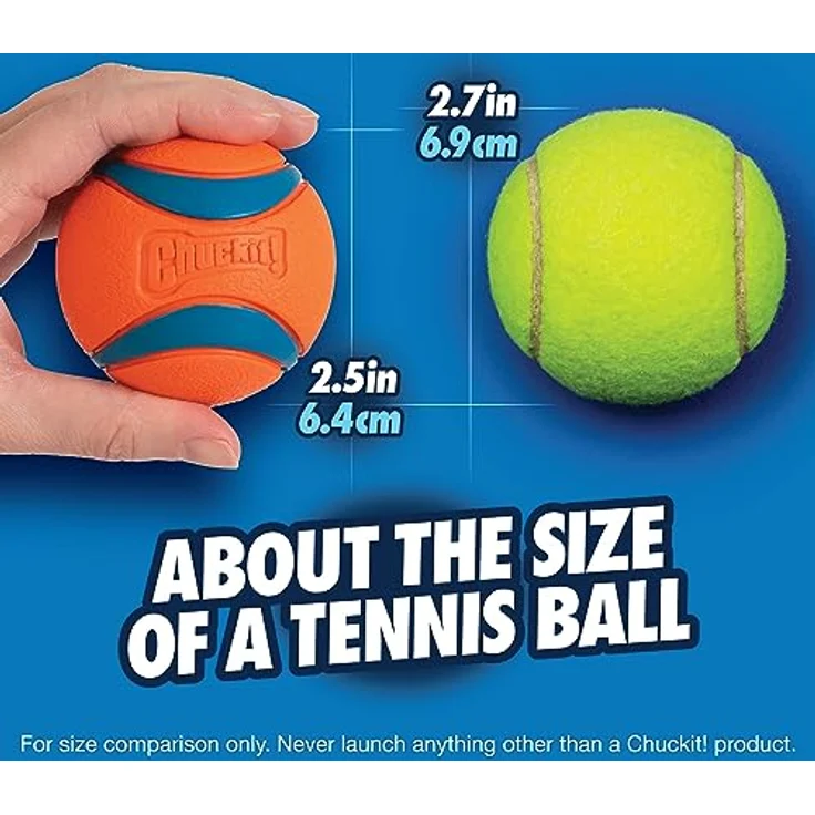 Chuckit! Ultra Ball Medium Jagdball für Hunde, Robuster und vielseitiger Ball, Schwimmfähig, Kompatibel mit Chuckit Launchern, 6,5 cm Durchmesser, Mehrfarbig – Bild 4