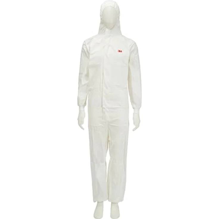 3M Schutzanzug 4545L, antistatisch und robust, Kleidergröße L, Weiß, Schutz gegen Stäube und Flüssigkeiten – Bild 5