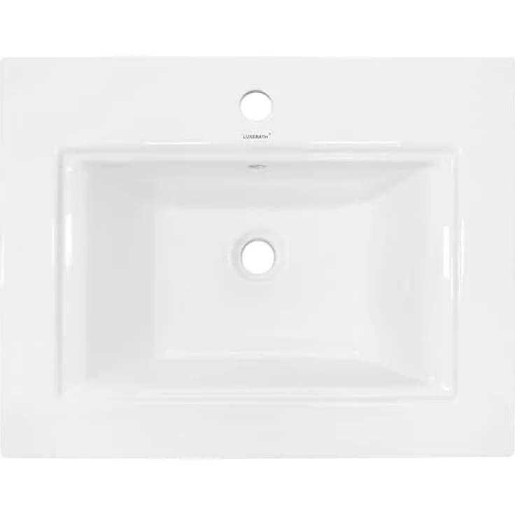 ECD Germany Waschbecken 605 x 465 x 160 mm Keramik Weiß – Bild 3
