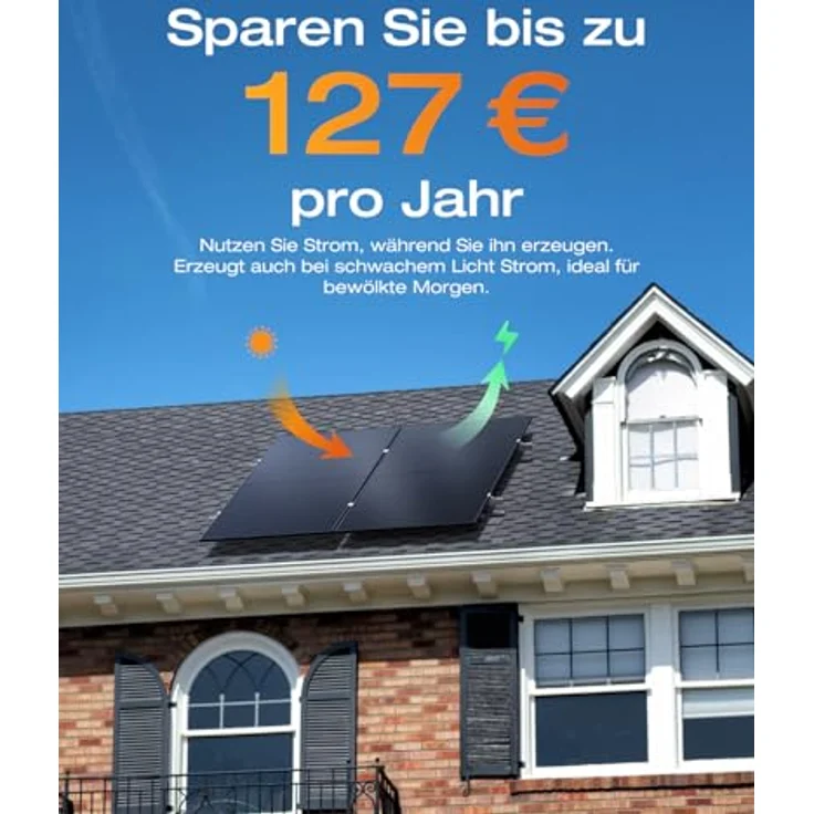 EcoFlow ECOFLOW STREAM Balkonkraftwerk, 800 W Mikrowechselrichter, 2 × 400 W PV Solarpanels, WLAN & App-Steuerung für Schrägdach, 0% MwSt. – Bild 2