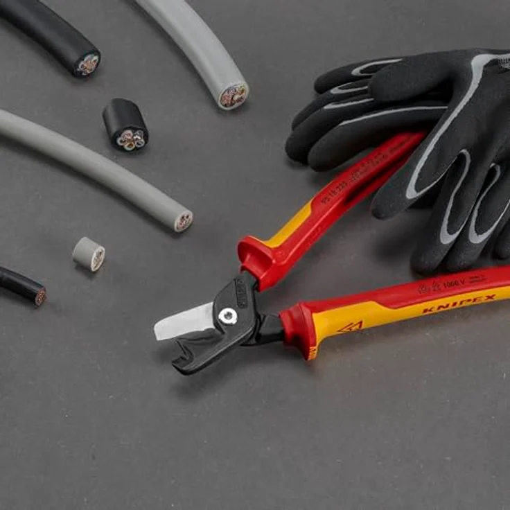 Knipex VDE StepCut XL 95 18 225 Kabelschere - Isolierender Mehrkomponenten-Griff, VDE-geprüft, Stufenschnitt, Kunststoff überzogen brüniert 234 mm – Bild 6