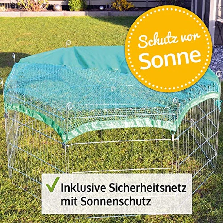 zooprinz premium XXL Freilaufgehege, mit Schutznetz und optionalem Bodenschutz, ideal für Kleintiere und Hunde/Welpen, winterfest, für drinnen und draußen – Bild 5