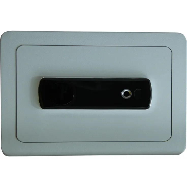 HELO24 Tresor Safe Elektronischer Wandtresor Möbeltresor M - F1 weiß, Fingerabdruckscanner, digitales Bedienungsfeld, Notfallschlüsselloch