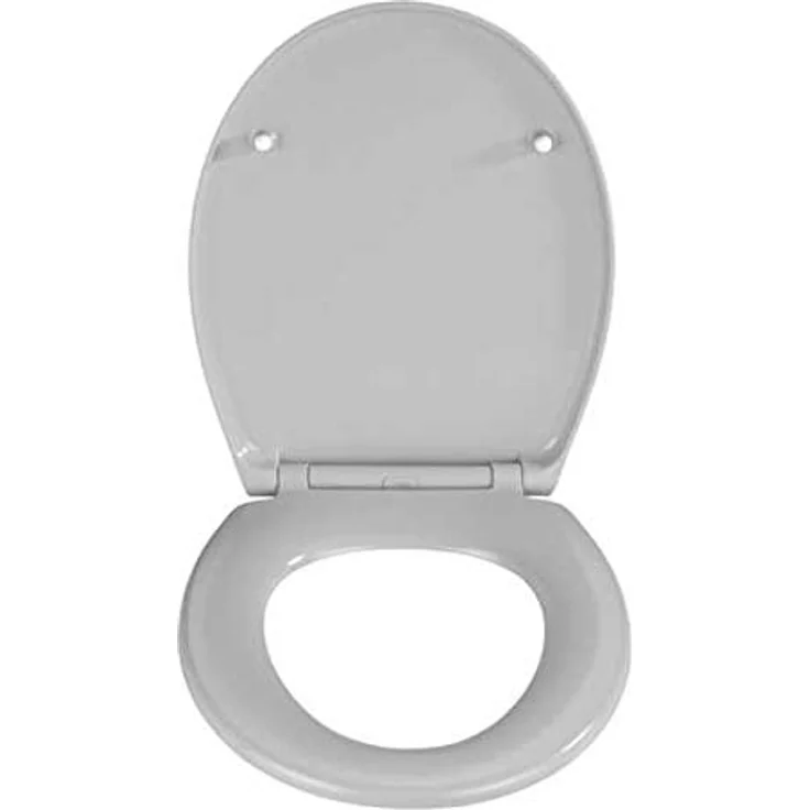 Wenko WC-Sitz Samos Easy Close, Duroplast grau mit 1-Knopf Fix-Clip und integrierter Absenkautomatik – Bild 2