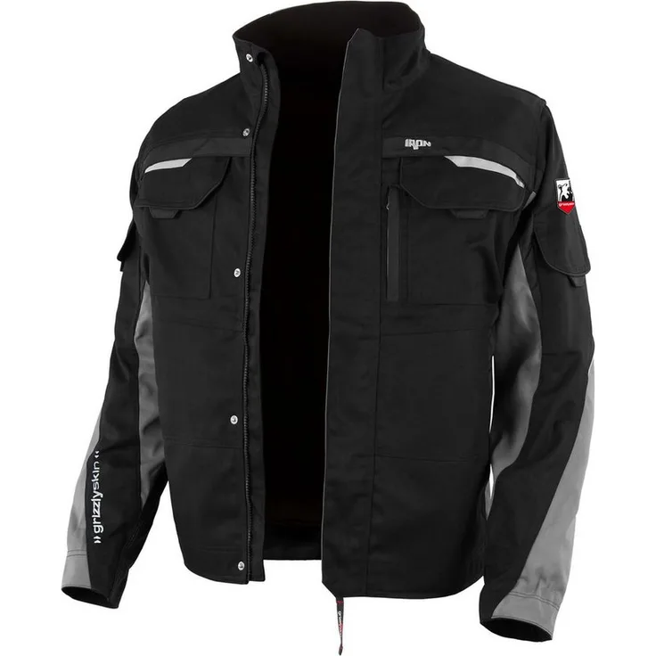 QUALITEX HIGH QUALITY WORKWEAR Arbeitsjacke IRON aus Lyocell, Cordura & Stretch - Atmungsaktiv, 12 Taschen, ungefütterte Handwerker-Bundjacke (1-St) (Schwarz)