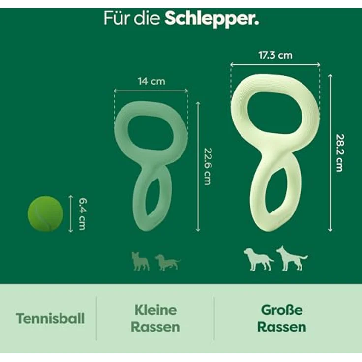 Earth Rated Ziehspielzeug, interaktives Spielzeug für Hunde und Welpen, ergonomischer Griff, Naturgummi, groß, grün – Bild 3