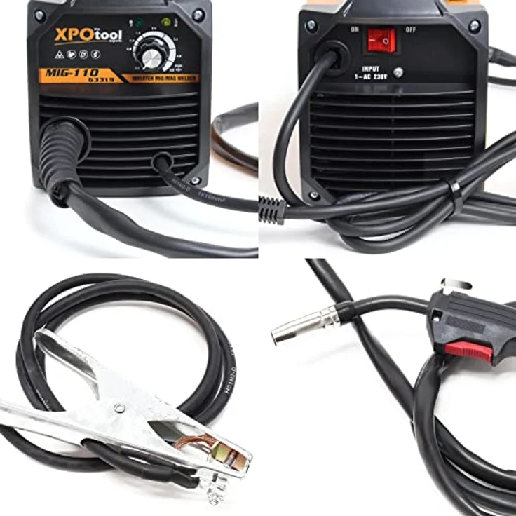 XPOtool MIG100 Inverter Fülldraht Schweißgerät ohne Gas, mit Drahtvorschub und IGBT-Technologie, inkl. Zubehör – Bild 3