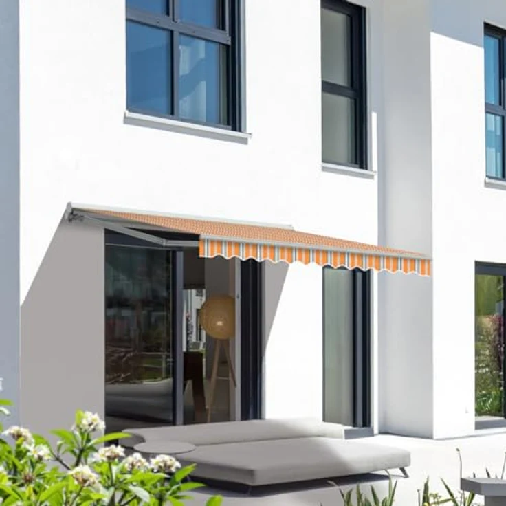 Eclipse Kassettenmarkise Halbkassette, manuelles Gelenkarmmodell 4x3m, Stoff 280g/m² Polyester (PE) mit UV-Schutz 50+, Farbe: Sommerbrise – Bild 2